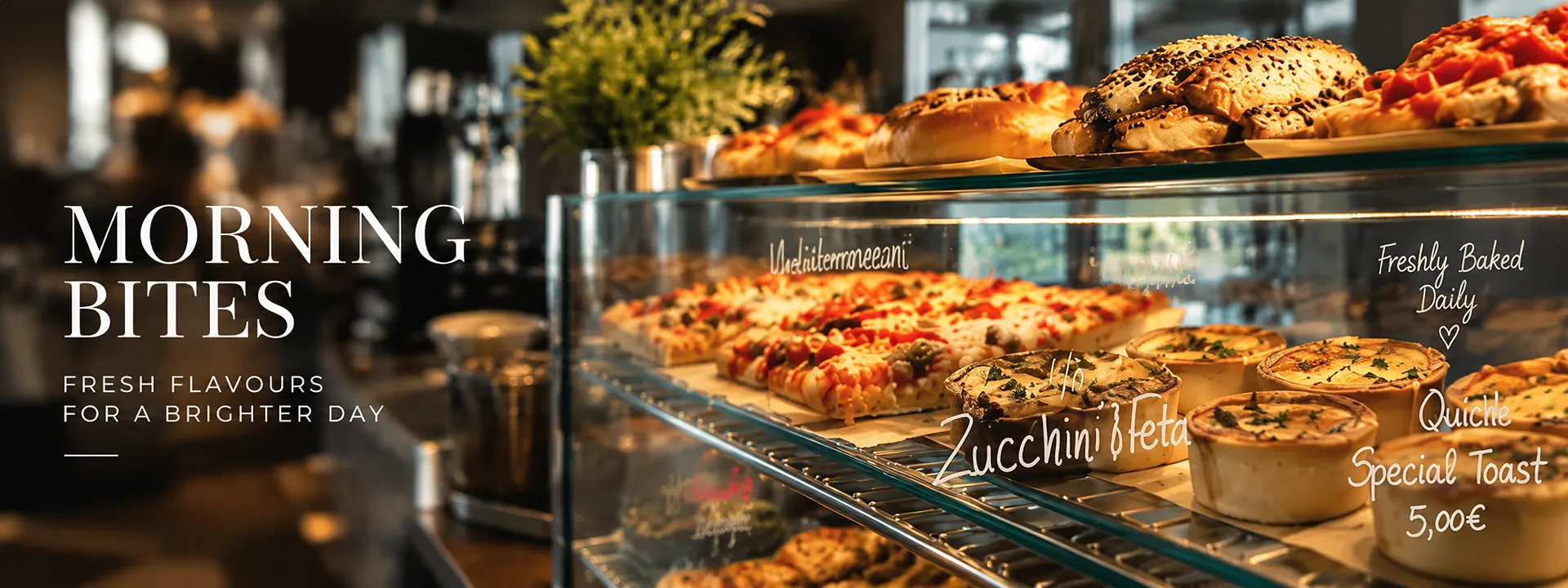 Morning Bites at The Pattern Bistro, Nikiti — Greek pies, quiche and pizza slices freshly baked for breakfast in Sithonia, Halkidiki