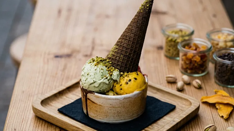 Handcrafted gelato at The Pattern Bistro, Nikiti